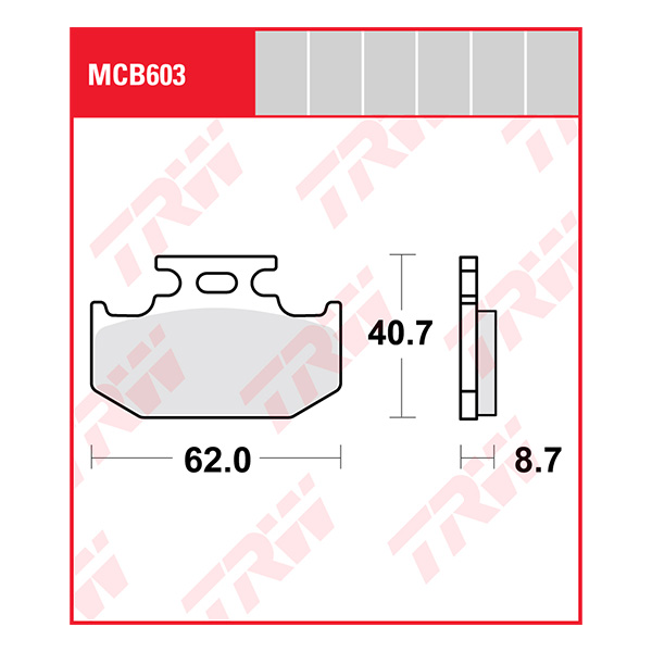 Trw Brake Pads And Shoes Mcb603 Allround Organic