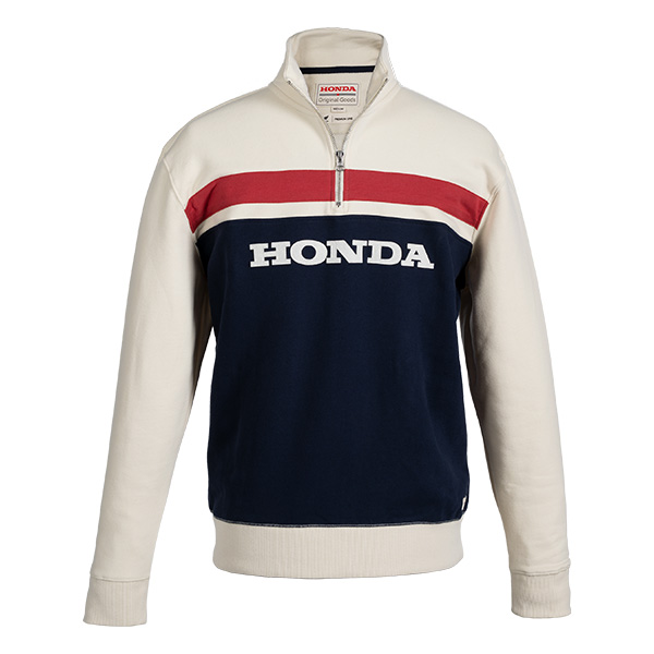 08AUD THD 002 FRONT HONDA HTG QUARTER ZIP TRICOLOUR