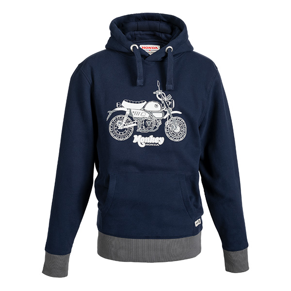 08AUD THD 005 FRONT HONDA TRIBUTE MONKEY HOODIE BLUE
