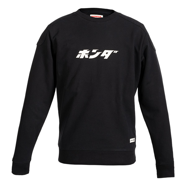 08AUD TSW 002A FRONT HONDA JAPAN LETTERING HTG CREWNECK BLACK