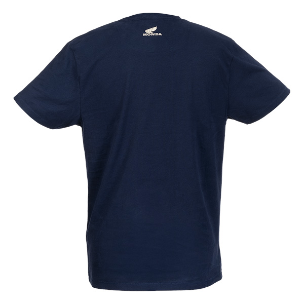 08AUD TTE 002C BACK HONDA LOGO LETTERING HTG TEE NAVY BLUE