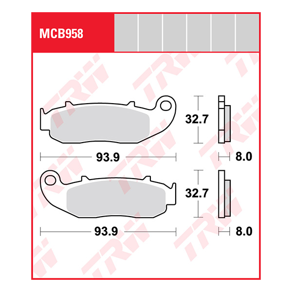 Trw Brake Pads And Shoes Mcb958