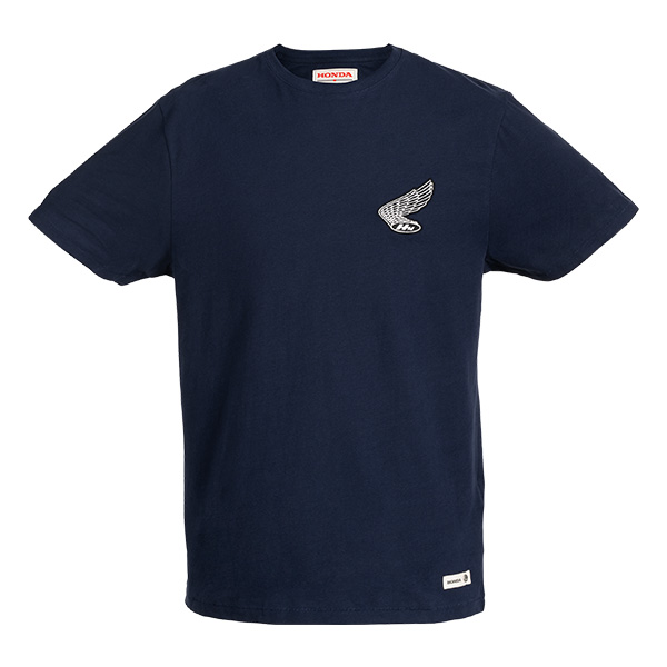 08AUD TTE 003C FRONT HONDA WING HTG LOGO TEE NAVY BLUE
