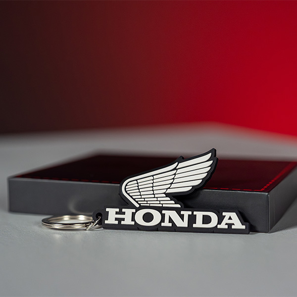 26YM Apparel Location Heritage 08AUD TAC 011 HONDA WING HTG RUBBER KEYRING