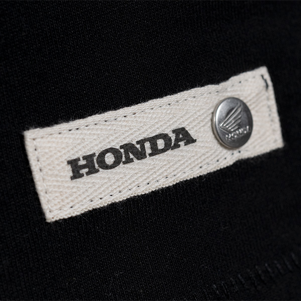 08AUD TTE 004A DETAIL01 HONDA JAPAN LETTERING HTG TEE BLACK