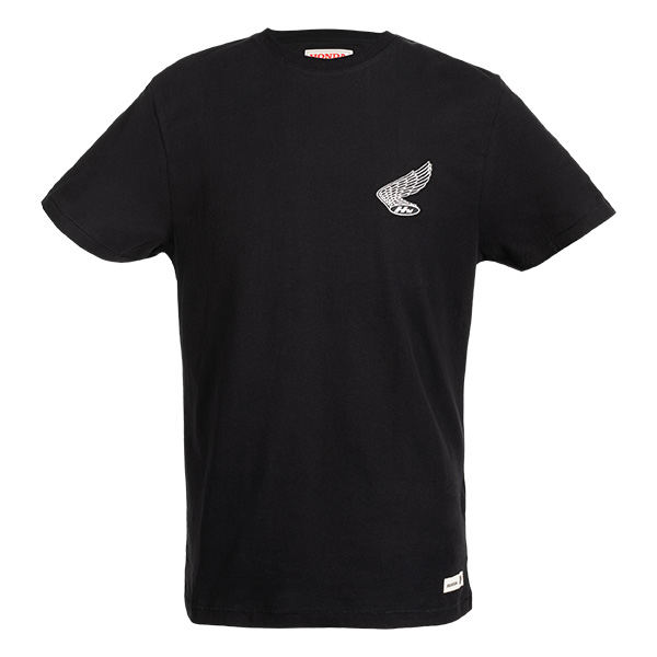 08AUD TTE 003A FRONT HONDA WING HTG LOGO TEE BLACK