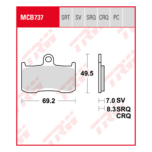 Trw Brake Pads And Shoes Mcb737pc Allround Organic Carbon