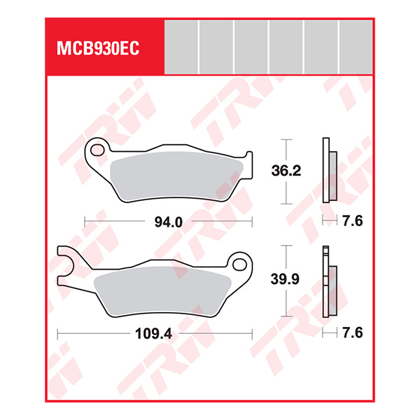 Trw Brake Pads And Shoes Mcb930ec