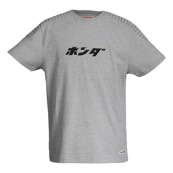 08AUD TTE 004B FRONT HONDA JAPAN LETTERING HTG TEE GRAY