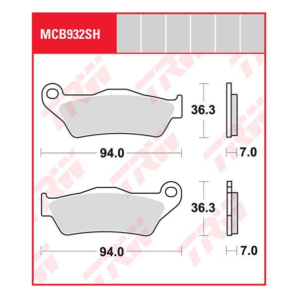 Trw Brake Pads And Shoes Mcb932sh