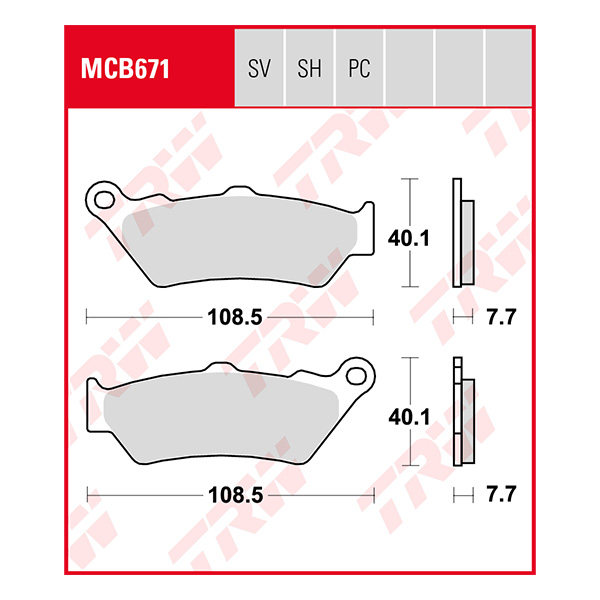 Trw Brake Pads And Shoes Mcb671pc