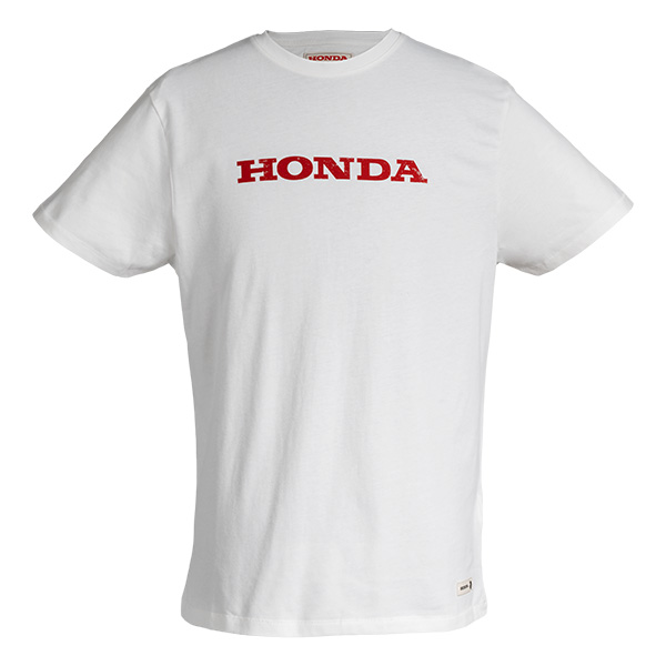 08AUD TTE 002A FRONT HONDA LOGO LETTERING HTG TEE WHITE