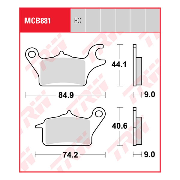 Trw Brake Pads And Shoes Mcb881ec