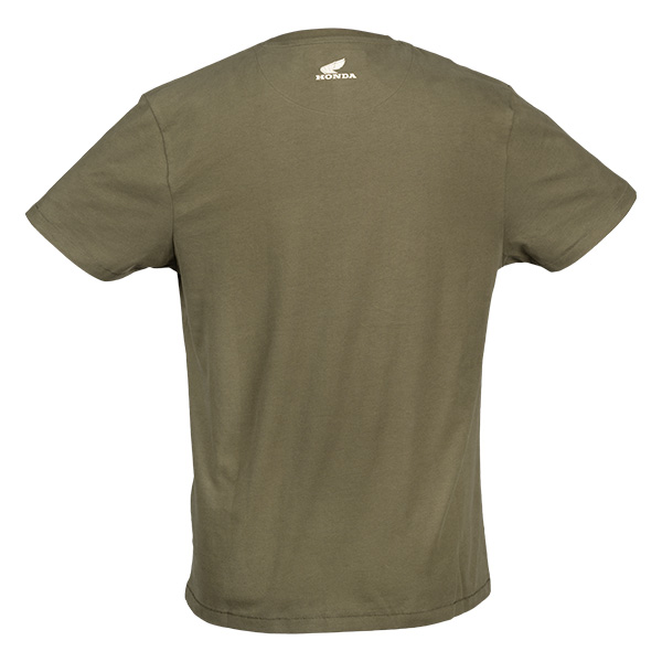 08AUD TTE 002B BACK HONDA LOGO LETTERING HTG TEE OLIVE GREEN