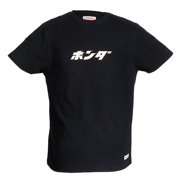 08AUD TTE 004A FRONT HONDA JAPAN LETTERING HTG TEE BLACK